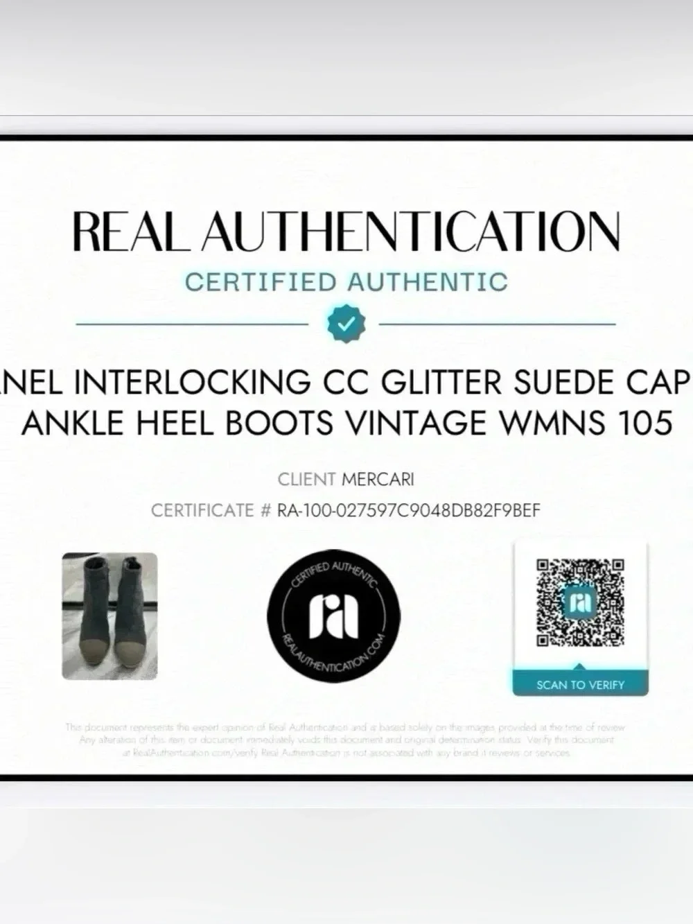 Chanel Glitter Suede CC Cap Toe Ankle Boots Black 40.5 Stiletto Heels